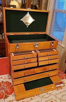 8個×ヴィンテージ　スチール製ボックス WINDSOR DESIGN Machinist Eight (8) Drawer Hardwood Toolbox